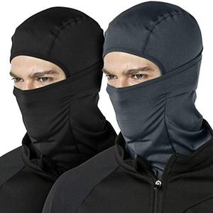 ATHLIO 2 Pack Thermal Winter Balaclava Face Mask, UV Protection Fleece Lined Ski Mask, Lightweight Windproof Neck Gaiter LZB22-KCH_Large