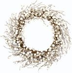 JINGHONG Winter Wreaths for Front Door 20 Inch Artificial Winter Wreath White Berry Wreath for Indoor Outdoor Window Wall Christmas and Winter Celebration