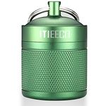 MEECN Keychain Pill Holder, Pill Box, Aluminum Waterproof Pill Container, Pill Organizer for Outdoor Travel Camping，Size: 1.6 x 1.6 x 2 in (Green)