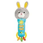 Bambiya Musical Bunny Baby Teething Toy for 6 Months and Up - Baby Teether, Rattle & Musical Toy with Lights, Fun Sound Effects, Animal Sounds & Easy Press Buttons