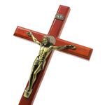 15 Inch Large Crucifix Wall Cross for Home Decor Handmade Wooden Cross Jesus Crucifix Wall Hanging Decor Catholic Religious Gifts for Men Women