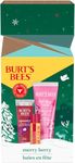 Burt’s Bees Merry Berry Holiday Gift Set with Pomegranate Moisturizing Lip Balm, Berry Sorbet Squeezy Tinted Balm and Wild Rose and Berry Hand Cream, Christmas Gifts, Stocking Stuffer