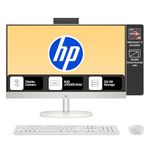 HP All-in-One 24, AMD Ryzen 3 7320U,8GB LPDDR5, 512GB SSD (Win11,Office24,White) Anti-Glare, FHD, 23.8inch(60.5 cm), 510SP White Wireless Keyboard and Mouse Combo,Radeon Graphics, 5.27kg,24-cr0014in