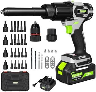 3-in-1 Brushless Cordless Rivet Gun & Nut Riveter & Drill, Compatible with Makita 18V Battery, for RV Repair, Roofing, HVAC, Auto Body, Rivets 3/16", 5/32", 1/8" & Nutserts 10-24, 1/4", 5/16", 3/8"