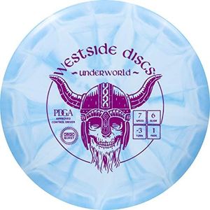 Westside Discs Origio Burst Underworld Fairway Disc Golf Driver, PDGA Approved, Men and Women Beginner Friendly Frisbee Golf Discs, 170g Plus, Stamp Color & Burst Pattern Will Vary, Blue