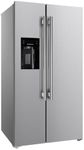 FORNO 36" Inch W. Freestanding Side-by-Side Refrigerator and Freezer with 20 Cubic Ft. Total Capacity - Stainless Steel French Door Built-In Ice Maker Fridge with Child Safety Lock