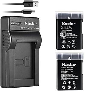 Kastar Battery (X2) & Slim USB Charger for Nik EN-EL14, EN-EL14a, ENEL14, MH-24 and Nik Coolpix P7000 P7100 P7700 P7800, D3100, D3200, D3300, D3400, D5100, D5200, D5300 DSLR, Df DSLR, D5600 Camera