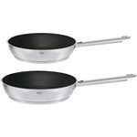 Rösle Elegance Frying Pans Set of 2 Universal Pans with Robust Non-Stick Coating ProCera 20 cm and 28 cm Stainless Steel 18/10 Suitable for Induction Cookers