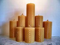 Norfolk Beeswax Company - Beeswax Pillar Candle Gift Set - 8 Beautiful Individual Handmade Candles