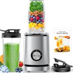 Blender for Smoothies, Portable Personal Blender for Shakes, Food Prep, Frozen Blending, with 2x24oz Travel Cups & Sip Lid, Smoothie Maker Mixer for Kitchen Home Use, BPA Free, Nutritious Recipe