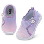 JOINFREE Girls Sneakers Lightweight Slip On Kids Sports Shoes Toddler Boys Breathable Running Shoes Child Walking Shoes Pink Purple 7 Toddler