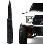 EcoAuto Bullet Antenna Topper for Dodge RAM & Ford F150 F250 F350 Super Duty Ford Raptor Bronco Trucks - Anti-Theft Design - Short Replacement Antenna 1990 - Current (Carbon Fiber)