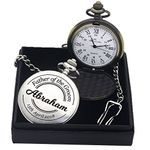 Personalised Laser Engraved Pocket Watch. Custom Fob Watch - Gift for Best Man, Usher, Groom, Wedding Favours, Birthday, Valentines, Graduation, Fathers Day Gift - Gift Box Handmade in UK