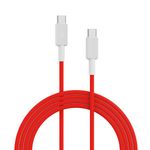 Portronics Konnect Link C Square 100W Type C to Type C Fast Charging PD Cable with 480Mbps Data Sync for Laptop, Smartphones, iPhone 15 series, MacBook and Other Type C devices,1M Length(Red)