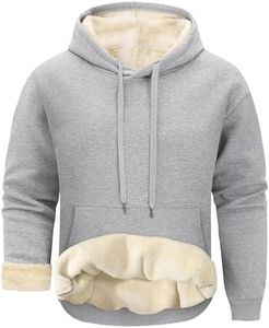 Gihuo Men's Warm Crewneck Sweatshirt Winter Sherpa Lined Fleece Sweatshirt Athletic Pullover Tops Loungewear (02 Light Grey, X-Small)
