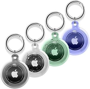 4 Pack Airtag Holder, Airtag case Waterproof Apple Air Tag Case with Keychain, Shockproof & Dustproof Airtag Holders for Pet Tracking, Bags, Kids, Keys, Luggage（4 Colors）