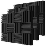 BXI Thick Acoustic Foam Panels, 30 X 30 X 5 cm 36 Pcs Broadband Sound Absorbing Foam, Dense Soundproof Padding Tile, Recording Studio Foam Absorber, Groove Decorative 3D Wall Ceiling Panel