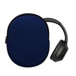 kwmobile Cover Compatible with Sony WH-1000XM4 / WH-1000XM3 Case - Neoprene Headset Cover - Pouch w/Zipper - Dark Blue