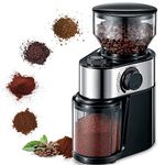 Electric Burr Coffee Grinder, FOHERE Coffee Bean Grinder with 18 Precise Grind Settings, 2-14 Cup for Drip, Percolator, French Press, Espresso and Turkish Electric Coffee Makers, Black