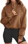 INFITTY Women's Half Zip Cropped Pu