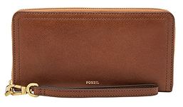 Fossil Wallet for Women Logan, PU, PVC Zip Clutch brown 19.7 cm L x 1.9 cm W x 10.2 cm H SL7831200