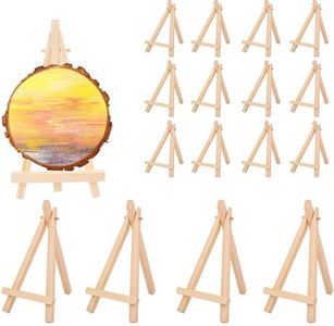 16 Pcs Desk Display Easel Stand,6 Inch Mini Tabletop Easel,Wooden Mini Easel Stand Artist for Kids Artist Adults Classroom/Parties Painting Display, Standing Easel