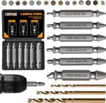9 PCS Damaged Screw Extractor Set, 6 PCS HSS 6542 Screw Removal Tool and 3 PCS Twist Drill Bit, Screw Remover and Extractor Bit Set for Damaged Broken Stripped Screws