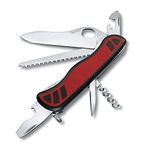 Victorinox Forester M Grip Swiss Army Pocket Knife, Large, Multi Tool, 10 Functions, Wood Saw, Red