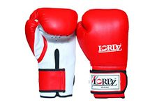 Lordz Pu Synthetic Leather Boxing Gloves with Sandwich Padding for Men and Women (M, Red)