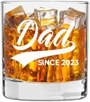 New Dad Gifts - Dad Since 2023" Whiskey Glass 11oz - Funny and Unique Gift Idea for New Dad, From Daughter, Son, 1st, Expectant, Daddy to Be