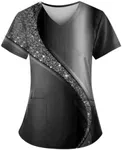 Printed Scrub Tops Women Print Stretchy Design Womens Plus Size Scrubs for Women Nursing Shirts uniformes de enfermeras de Mujer with Pockets 74