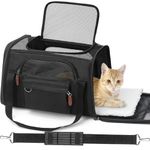 PIZVOX Pet Carrier for 2 Kittens/Large Cats Up to 20 lbs Maximum/Soft-Sided Small Dog Travel Top Entry/Sturdy Collapsible Carrier Bag for Medium Cats