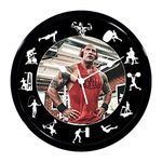 Babawill Rock Gym Abs Plastic Wall Clock with Glass in Front 28 x 28 x 6 Cm