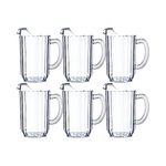 Carlisle FoodService Products Plastic Clear Pitcher, Tall Pitcher for Restaurants, Catering, Kitchens, 48 Ounces, Clear, (Pack of 6)