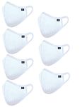 OCEAN RACE Cotton Reuseable Face Mask (White, Without Valve, Pack of 7) for Unisex