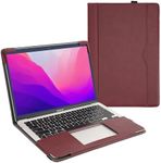 TYTX Compatible with MacBook Pro Leather Case 13 Inch 2016-2022 (A1989 A1706 A1708 A2159 A2289 A2251 A2338 M1 M2) Laptop Sleeve Protective Folio Book Cover (New MacBook Pro 13", Wine Red)