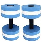 Esforzarse Fitness Dumbbell 2 Pcs, Water Aerobic Exercise Dumbbell Pool Resistance, Blue Water Dumbbells, Water Weights for Pool Exercise Set for Weight Loss Lightweight Yoga Fitness Tool