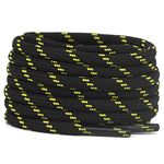 DELELE 2 Pair Thick Round Climbing Shoelaces Hiking Shoe Laces Boot Laces, De02-01 Black Yellow Dots, 37.40"Inch (95CM)