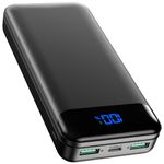 Enerwow Power Bank Fast Charging Portable Charger 27000mAh, Battery Pack Phone Charger with USB C Input/Output, Large Capacity Powerbank with LED Display Compatible with iPhone, Samsung, Huawei