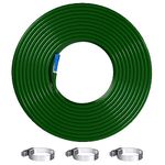 OUTO 20Mtr 0.75 Inch Braided Water Pipe with Hose Connector/Jointer/Nozzle & Clamps Lightweight Flexible Gardening Cleaning Outdoor-Indoor Use (65 feet, Dark Green)