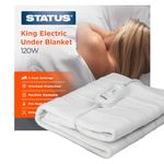 Status King Electric Blanket | 90W 3 Heat Setting Electric Under Blanket | KEB1PKB