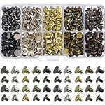 150 Sets Round Flat Head Chicago Screws Buttons Metal Studs Rivets Screwback Spots Metal Nail Rivet Studs for Leather Crafting 5/16 Inch (Mixed in Box)