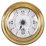 Valuegist Brass Nautical 4.5in Wall Clock, Wall Hanging Boat Using Tide Clock High Tide Low Tide, Nautical Wall Clock for Weather Station, Wall Decor, Boat Accessories