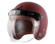 Axor Retro Jet Leather Dull Chestnut Red Helmet-M