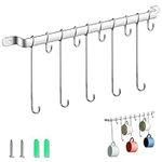 Evanda Coffee Mug Holder, Mug Holder Wall Rack, for Kitchen Dining Room, Wall Mounted Kitchen Rail with 5 Long Hooks and 5 Short Hooks.