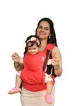 Anmol Baby Ergonomic Adjustable Baby Carrier Flexy DEEP RED - 100% Handwoven Cotton Newborn to Toddler Stages - 1 Day to 3 Years, 3-20kg