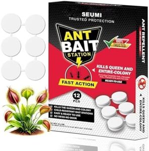 SEUMI Ant Bait Station, Fast Action, Kills Queen and Entire Colony, Child-Resistant, Odorless, Ready-to-Use, 12 Pack