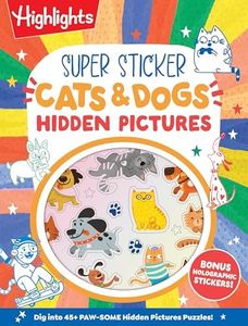 Super Sticker Cats & Dogs Hidden Pictures: Animal Sticker Book with Hidden Pictures Puzzles, Adorable Cat and Dog Scenes and Eye-Catching Foil ... Kids Ages 6-9 (Super Sticker Hidden Pictures)