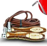 Valour Strike Leather Weighted Skipping Rope | Weighted Jump Rope for Boxing, Fitness Training, HIIT, MMA, Exercise | Leather Skipping Ropes for Men, Women & Outdoor Skipping Rope