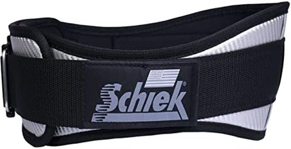 Schiek Sports Model 3006 Carbon Fiber Lifting Belt - Nylon Fiber Gym Belt with Marine Vinyl Back Support
